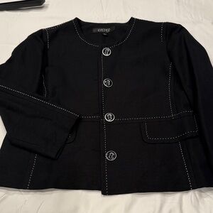 Kasper Black Jacket with White Accents